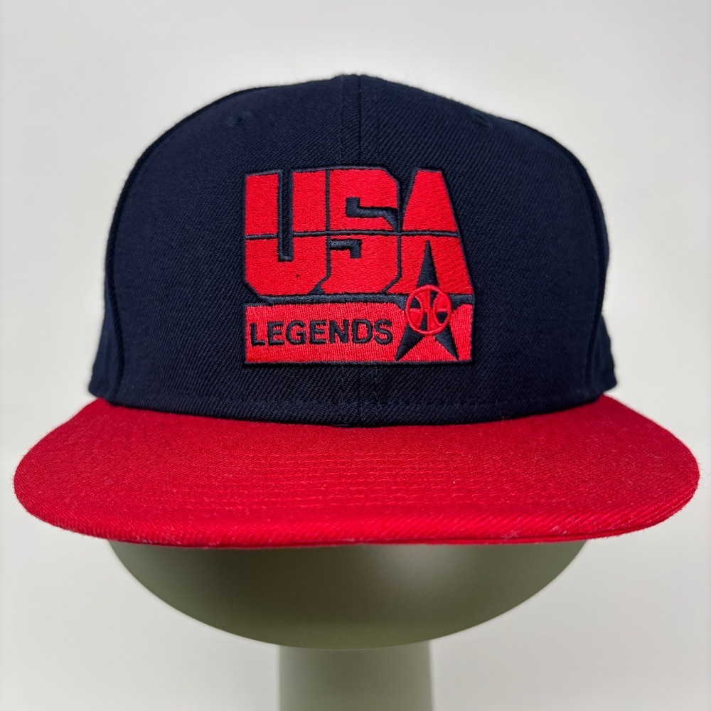 Nike‎ True USA Legends Basketball Snapback Hat Navy Blue Red Wool Athleisure OS